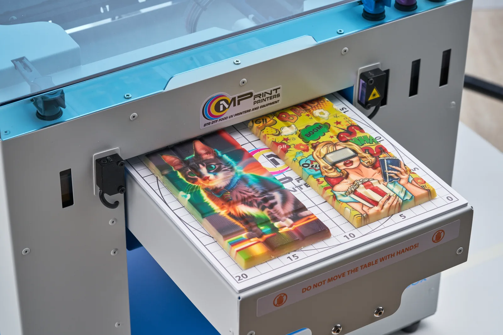 Printing on white chocolate and chocolate products using a food printer